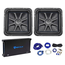 (2) L7S122 12" Solo-Baric L7S 2-Ohm Car Subs + 1500W Amplifier + Amp Kit
