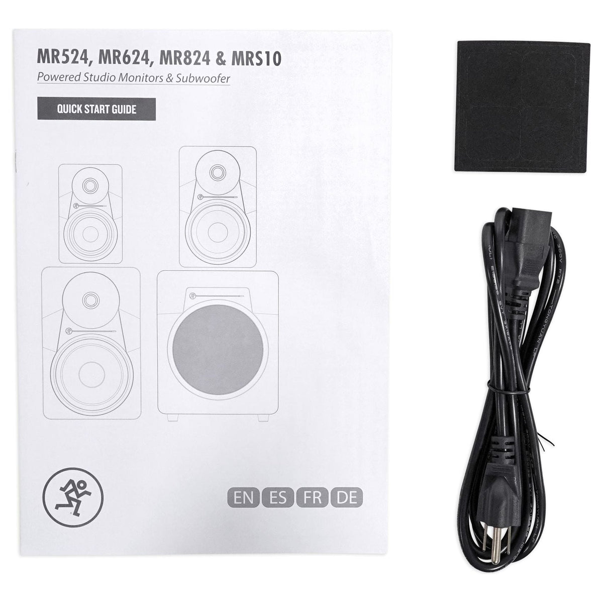 (2) Mackie MR524 5” Powered Active Studio Monitor Bi-Amped Speakers+Wood Stands