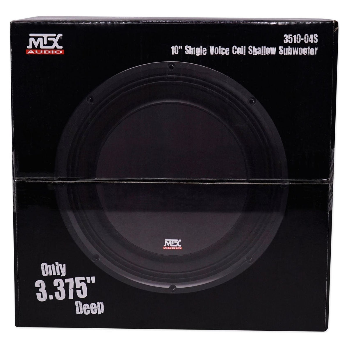 (2) MTX 3510-04S 10" 1200w Shallow Car Subwoofers+Sealed Slim Sub Box Enclosure