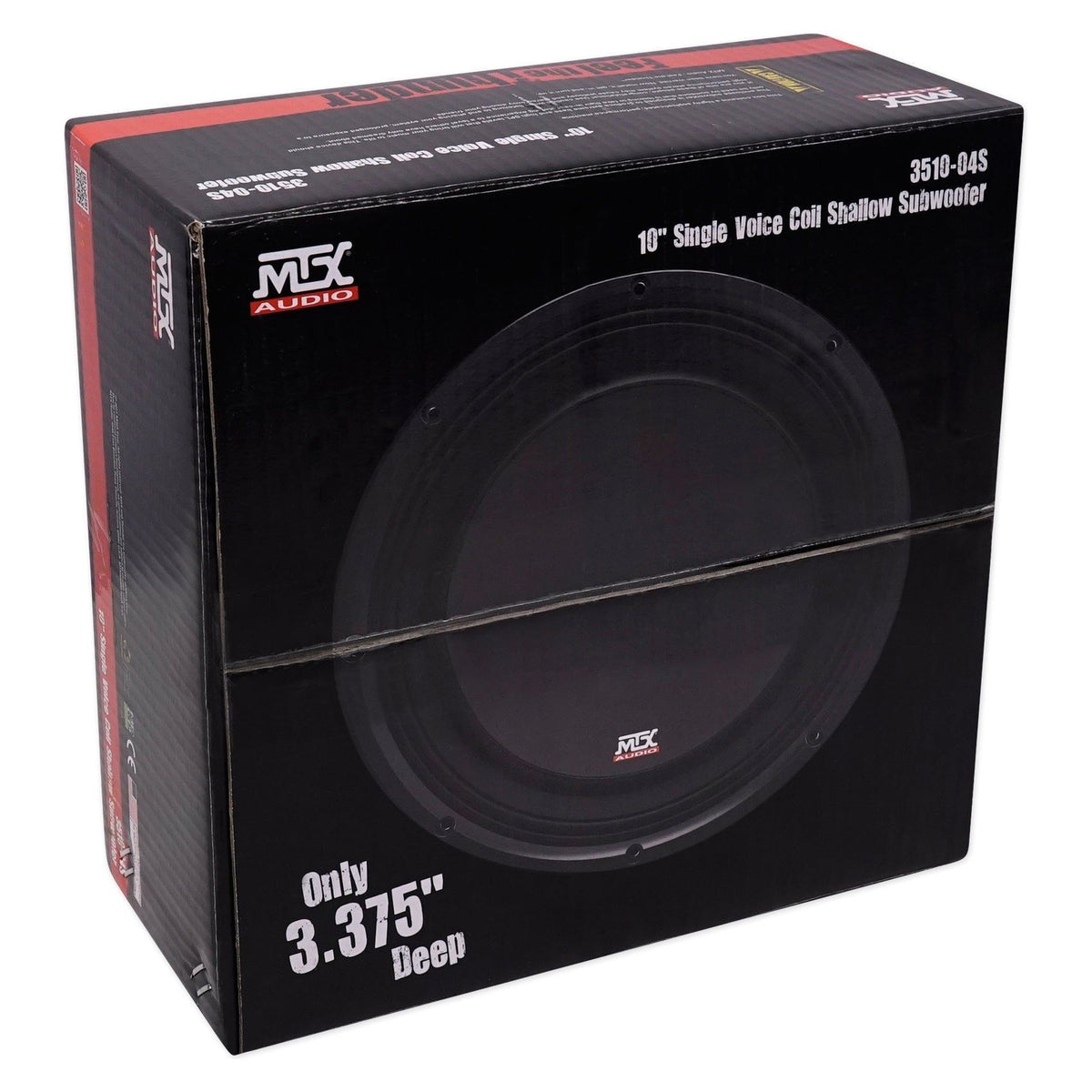 (2) MTX 3510-04S 10" 1200w Shallow Subwoofers+Sealed Slim Box+Amplifier+Wires
