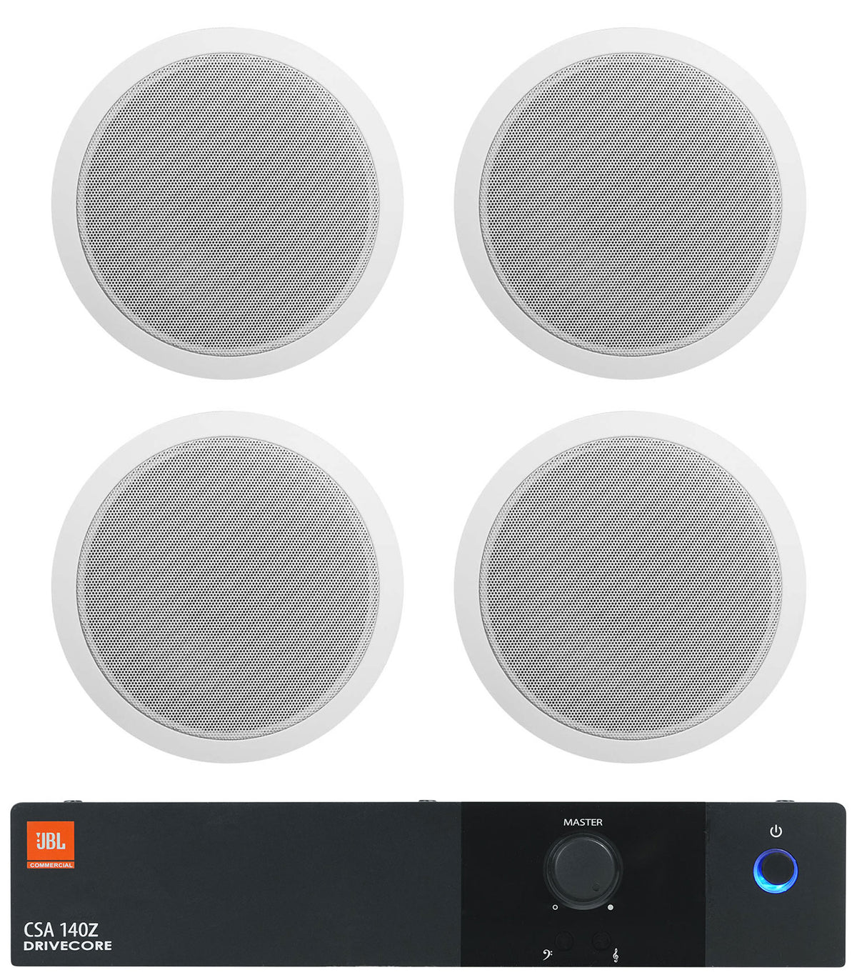 CSA 140Z Commercial 70V Amplifier + (4) 6" White Ceiling Speakers