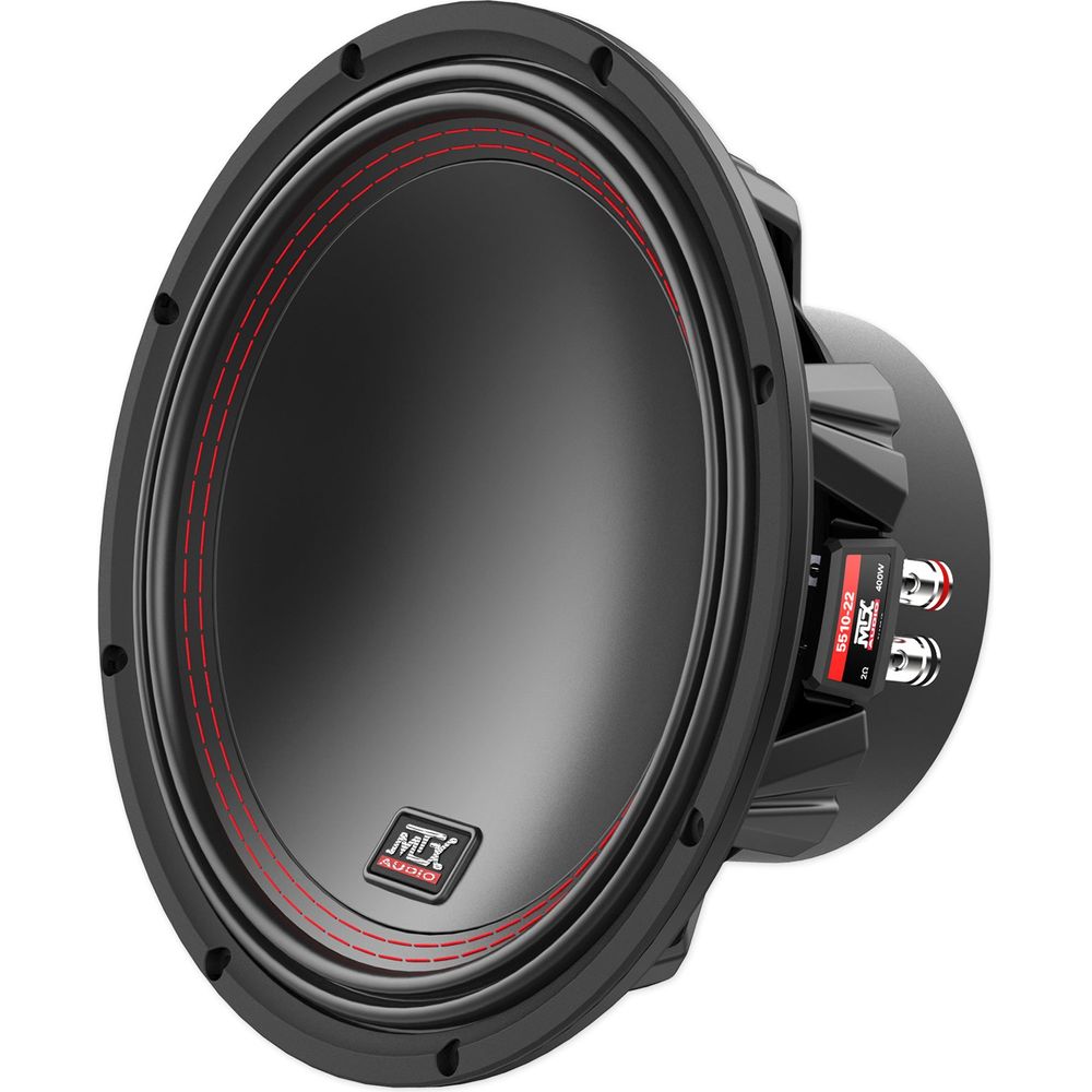 (2) MTX 5510-22 10" 1600 Watt DVC 2-ohm Car Subwoofers+Sealed Sub Box Enclosure