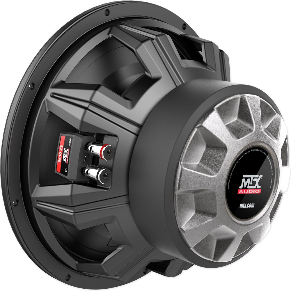 (2) MTX 5510-22 10" 1600 Watt DVC 2-ohm Car Subwoofers+Sealed Sub Box Enclosure