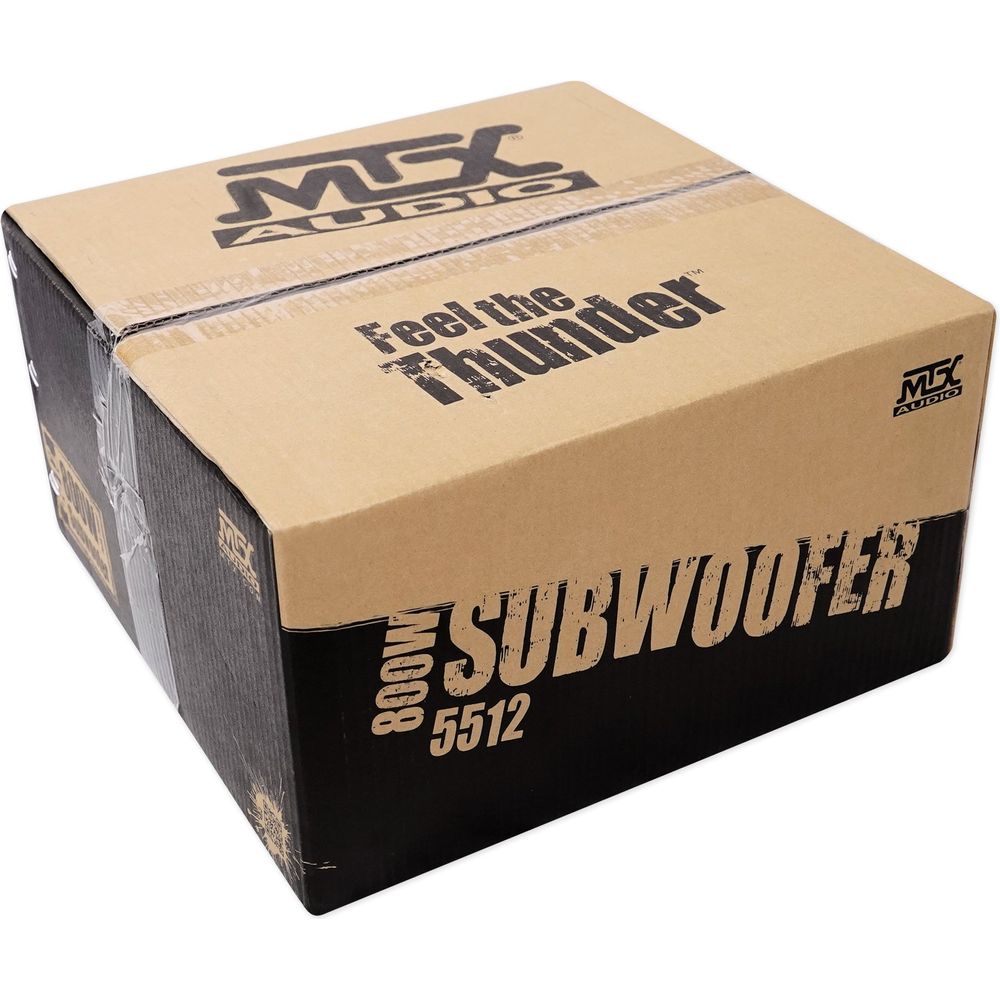 (2) MTX 5512-22 12" 1600w Car Subwoofers+Sealed Sub Box+Mono Amplifier+Amp Kit