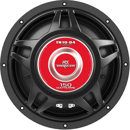 (2) MTX Terminator TN10-04 10” 600w Subwoofers+Vented Box+Mono Amplifier+Amp Kit
