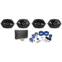 6x8" Speaker, 4-Channel Amplifier & Wiring Kit Bundle