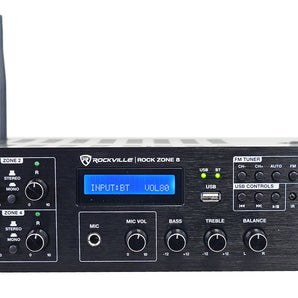 Rockville Rock Zone 8 8 channel 8 Zone 1000W RMS Multi Room Receiver/Amplifier