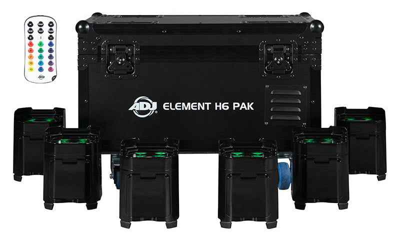 Element H6 Pak (6) RGBAW+UV LED Outdoor Wireless DMX Wash Up-Lights