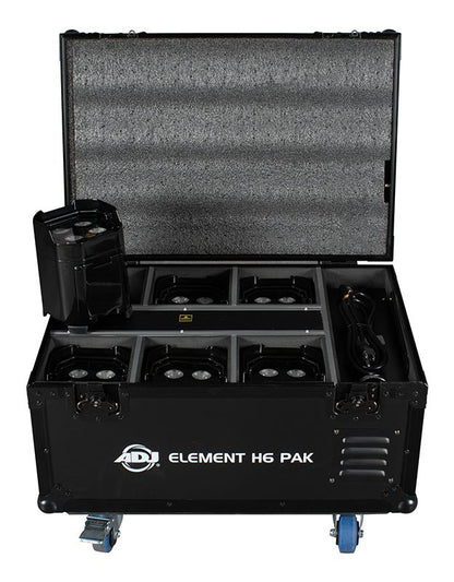 Element H6 Pak (6) RGBAW+UV Wireless DMX Lights + Fogger + Effect Light
