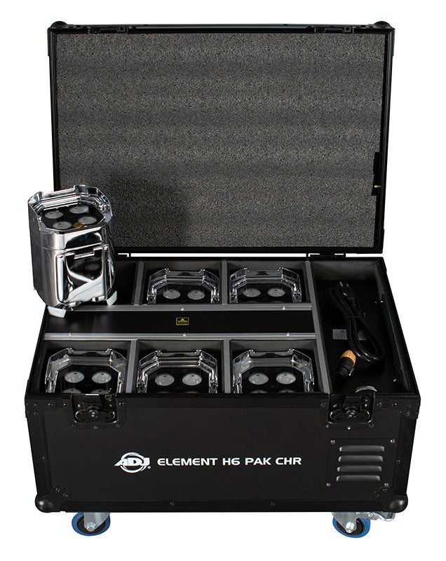 Element H6 Pak Chr (6) RGBAW+UV Outdoor Wireless DMX Wash Up-Lights