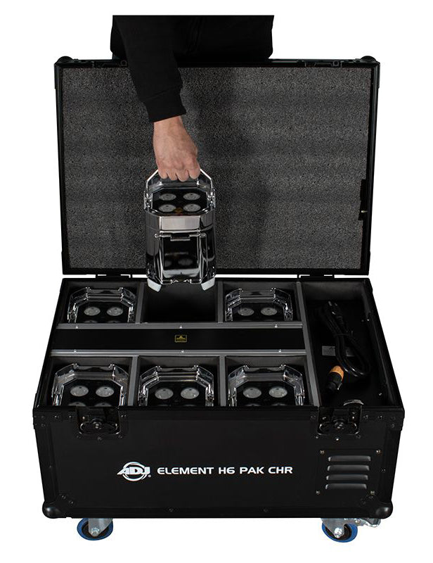Element H6 Pak Chr (6) RGBAW+UV Outdoor Wireless DMX Wash Up-Lights