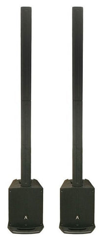 (2) Avante Audio ADJ Achromic AS8 ACDC 1000W Powered Column PA Systems in Black