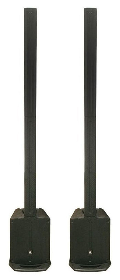 (2) Avante Audio ADJ Achromic AS8 ACDC 1000W Powered Column PA Systems in Black