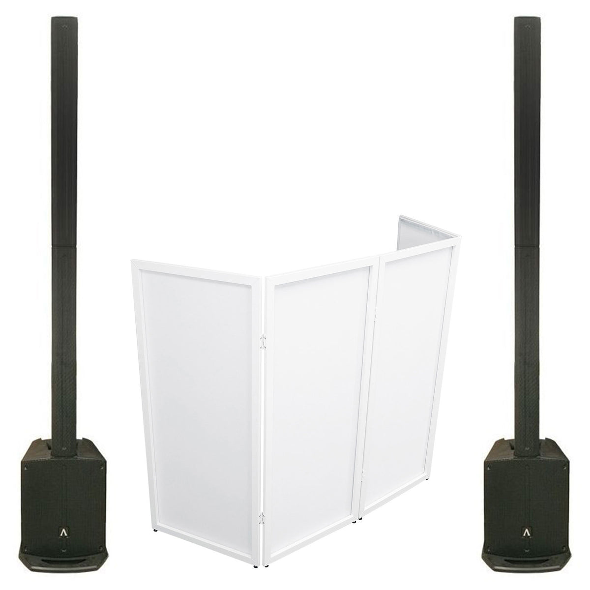 (2) Avante Audio ADJ Achromic AS8 ACDC 1000W Powered Column PA Systems+Facade