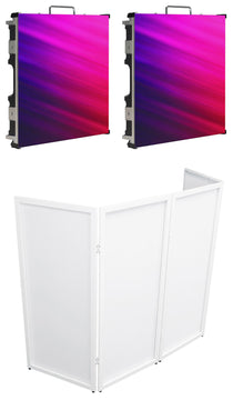 (2) EVS3 Vision Series LED Video Panels+White DJ Facade