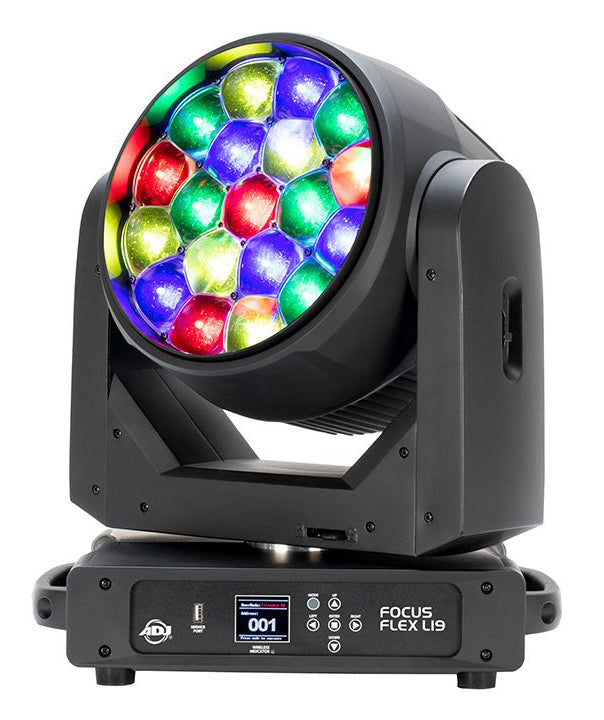 Focus Flex L19 Wireless DMX Moving Head Light + Controller + Up-Light