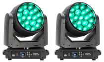 (2) Focus Flex L19 RGBL LED DMX Moving Head Lights w/Pixel FX