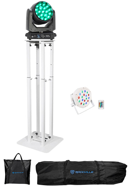 Focus Flex L19 RGBL LED DMX Moving Head Light + Totem Stand + Up-Light