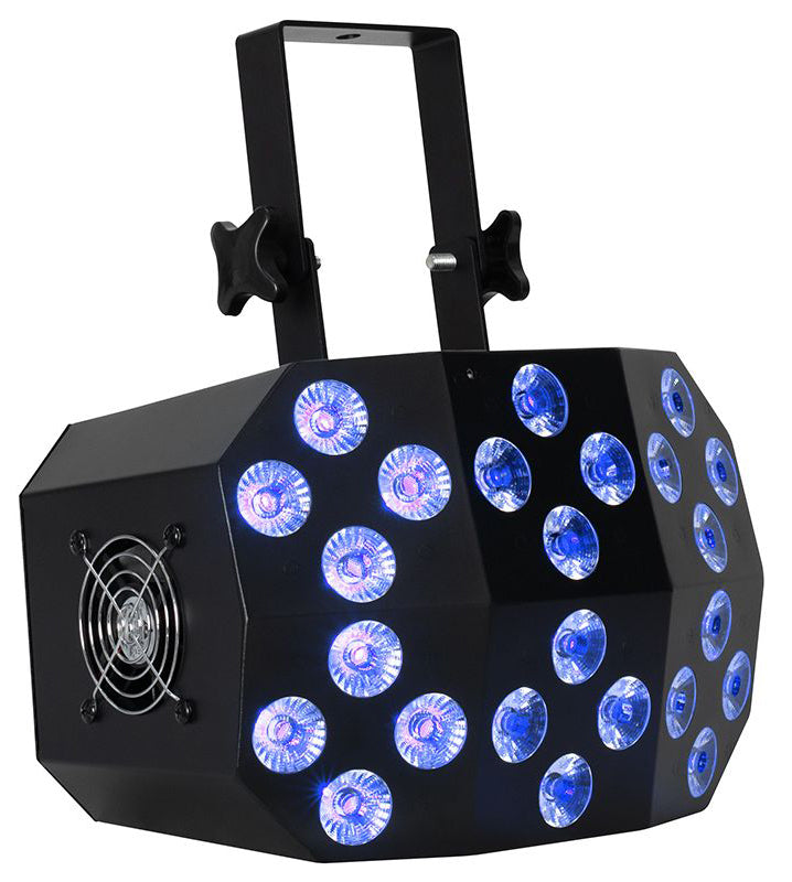 (2) Mega Wash 24 Hex LED RGBWA+UV Wash Lights+Remotes