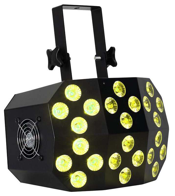 (2) Mega Wash 24 Hex LED RGBWA+UV Wash Lights+Remotes