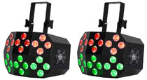 (2) Mega Wash 24 Hex LED RGBWA+UV Wash Lights+Remotes