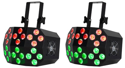 (2) Mega Wash 24 Hex LED RGBWA+UV Wash Lights+Remotes