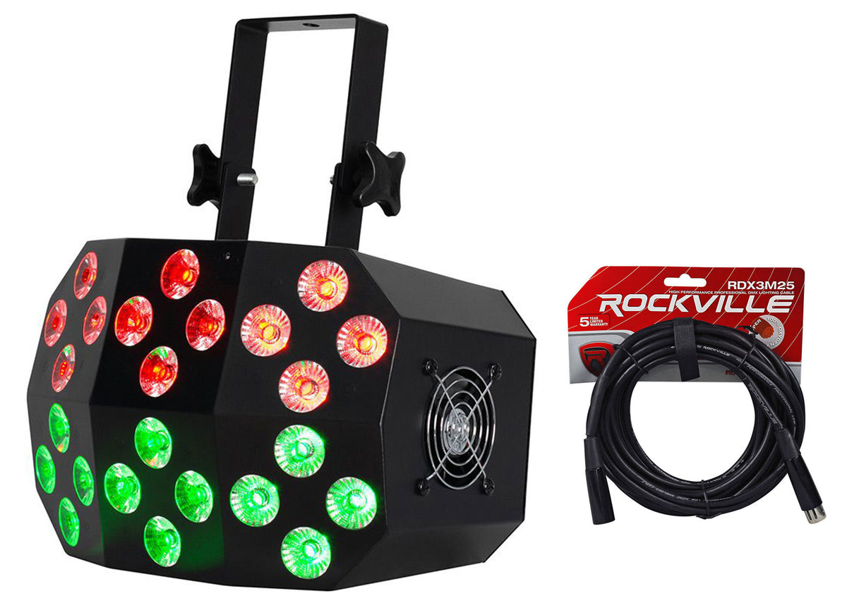 Mega Wash 24 LED RGBWA+UV Wash Light + Remote + DMX Cable