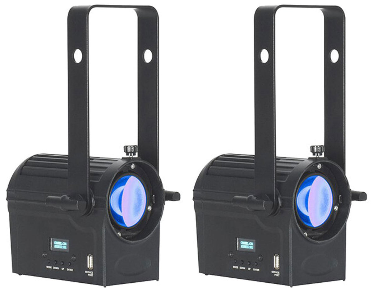 (2) American DJ Encore Profile Mini Color RGBWAL LED Ellipsoidal Spot Lights