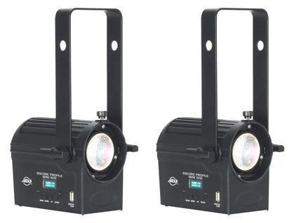 (2) American DJ Encore Profile Mini WW Warm White LED DMX Ellipsoidal Spot Lights