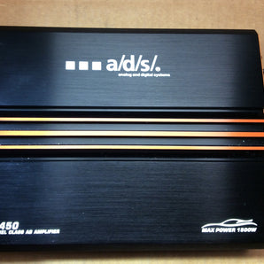 ADS AB-450 4-ch car amp 60 watts RMS at 4 ohms, 95 watts RMS at 2 ohms, 130 watts RMS bridged
