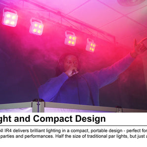 Rockville MINI IR4 White Par Wash Up Light with IF Remote, APP Control, Wireless DMX