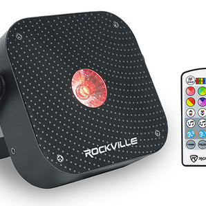 (3) Rockville MINI RF1 V3 Black Bright DJ/Party LED Wash Up Lights+RF Remote+APP