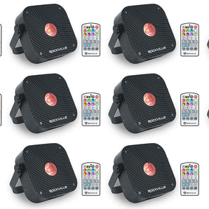 (10) Rockville MINI RF1 V3 Black Bright DJ/Party LED Wash Up Lights+RF Remote+APP