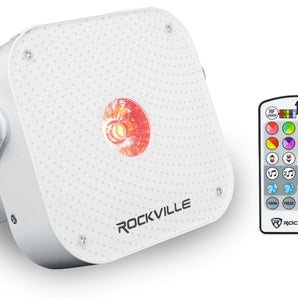 (2) Rockville MINI RF1 V3 White Bright DJ/Party LED Wash Up Lights+RF Remote+APP