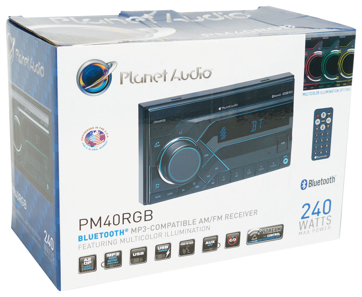 PM40RGB 2-Din Digital Media Car Stereo Receiver