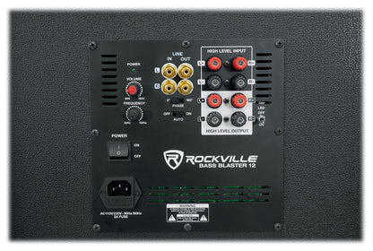 Rockville BASS BLASTER 12 12" 800w Powered Home Audio Subwoofer Theater Sub