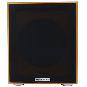 Rockville Rock Shaker 8" Classic Wood 400w Powered Home Theater Subwoofer Sub