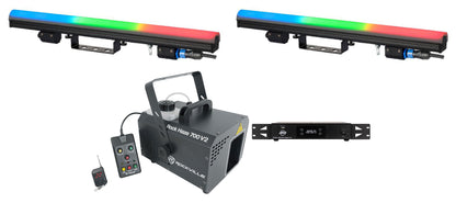(2) Pixie Strip-30 LED Pixel Strip Lights + Pixie Driver 2000 V3 + Haze Machine