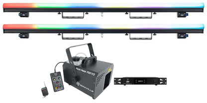 (2) Pixie Strip-60 LED Pixel Strip Lights + Pixie Driver 2000 V3 + Haze Machine