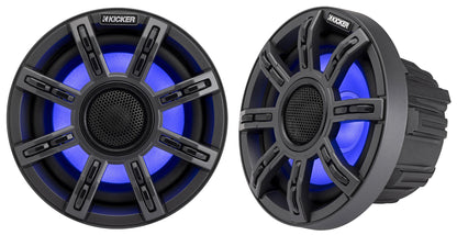 Pair KICKER 51MSC65 MSC65 6.5" 200 Watt Premium Marine Speakers 4-Ohm