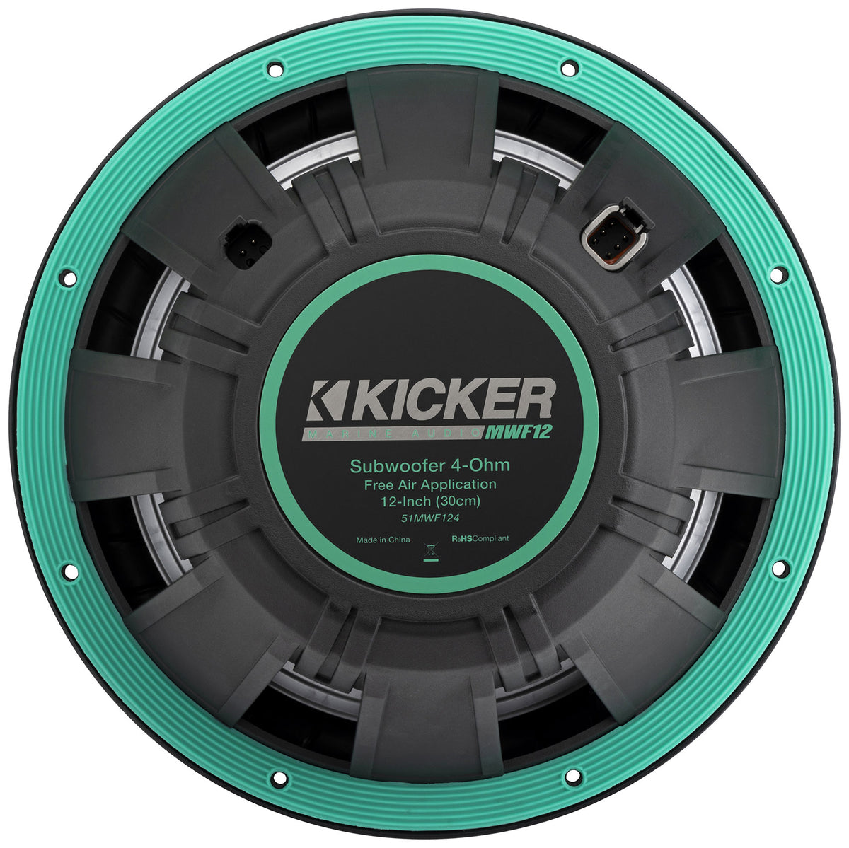 KICKER 51MWF124 12" 450 Watt RMS Marine Boat Free Air Subwoofer 4-Ohm Sub