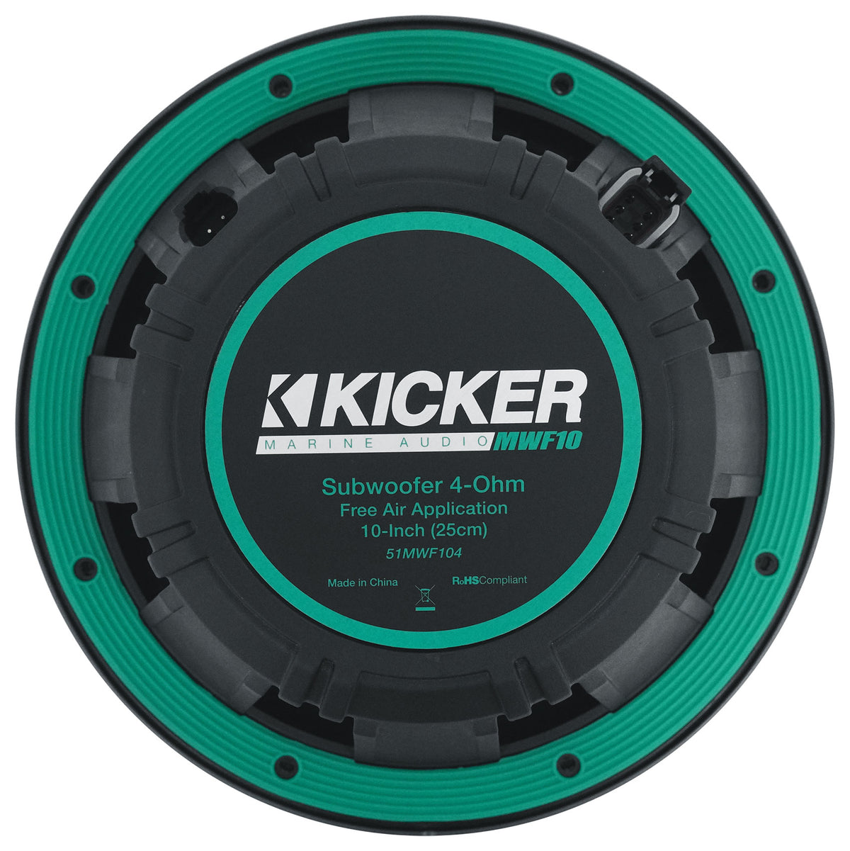 KICKER 51MWF104 10" 400 Watt RMS Marine Boat Free Air Subwoofer 4-Ohm Sub