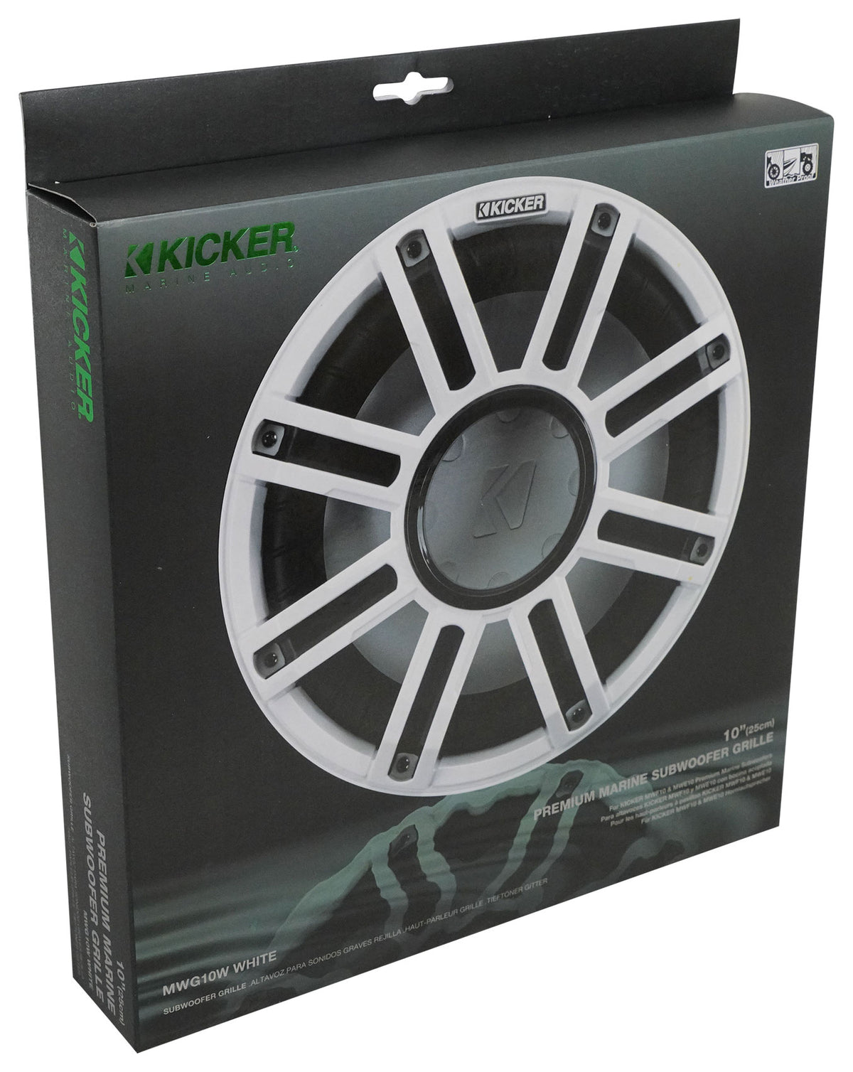 KICKER 51MWG10W MWG 10" Premium White Subwoofer Marine Grille