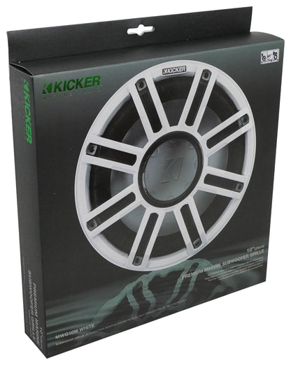 KICKER 51MWG10W MWG 10" Premium White Subwoofer Marine Grille