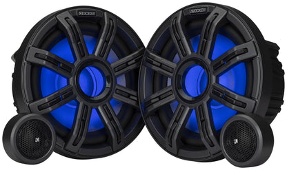 Pair KICKER 51MSS8 8" 400 Watt Premium Marine Component Speakers 4-Ohm MSS8