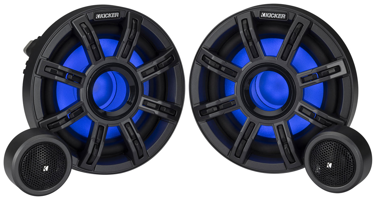 Pair KICKER 51MSS65 6.5" 200 Watt Premium Marine Component Speakers 4-Ohm MSS65