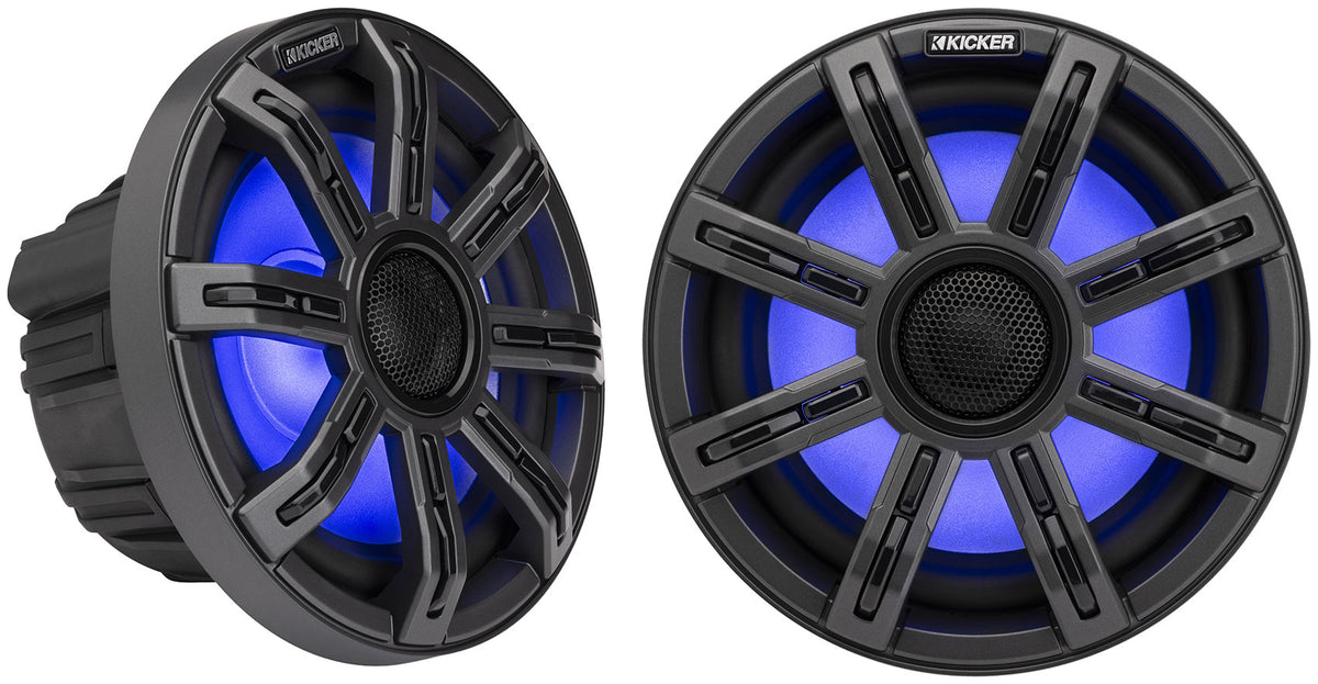 Pair KICKER 51MSC8 MSC84 8" 400 Watt Premium Marine Boat Speakers 4-Ohm