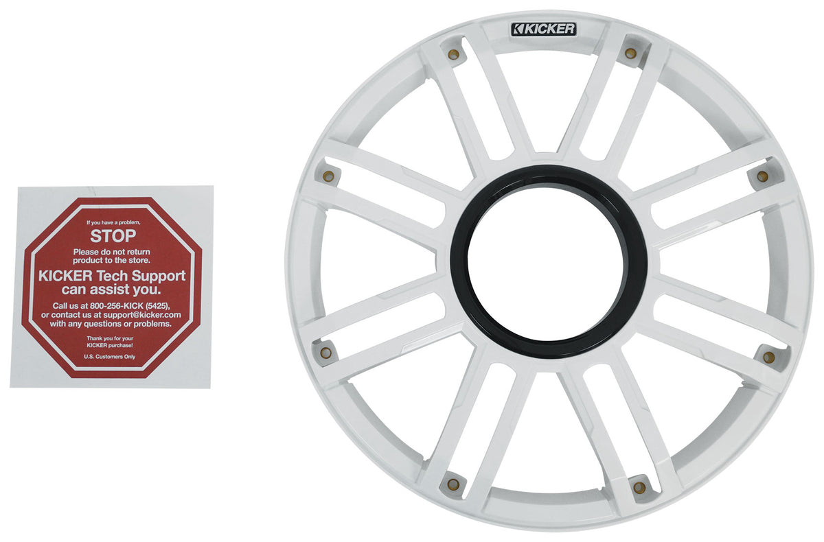 KICKER 51MWG12W MWG 12" Premium White Subwoofer Marine Grille
