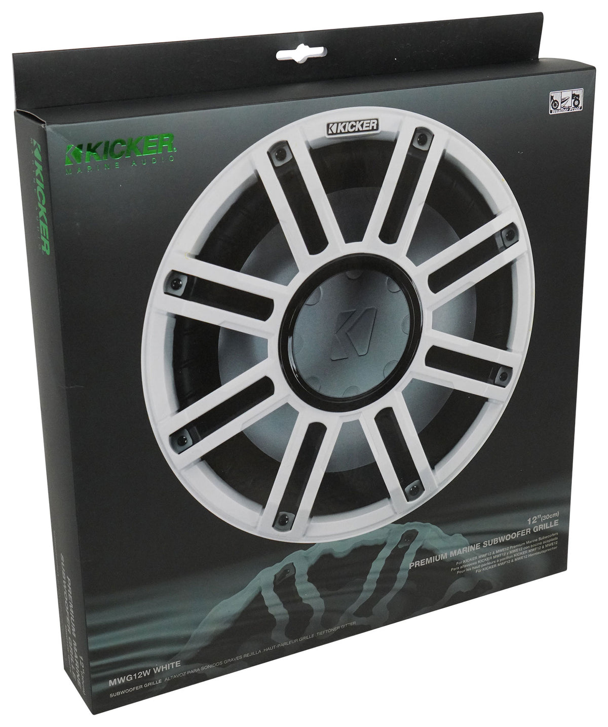 KICKER 51MWG12W MWG 12" Premium White Subwoofer Marine Grille