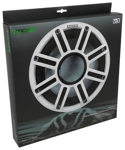 KICKER 51MWG12W MWG 12" Premium White Subwoofer Marine Grille